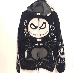 Awsome Jack Skellington wool oversized sweater made in Ecuador size L/XL